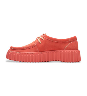 Clarks Torhill Bee skor i korallfärgat läder