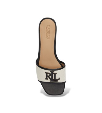 Lauren Ralph Lauren Everley sandaler i beige lærred og læder