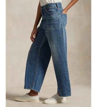 Polo Ralph Lauren Blauwe jeans met wijde pijpen en hoge taille