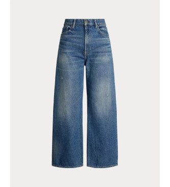 Polo Ralph Lauren Blauwe jeans met wijde pijpen en hoge taille