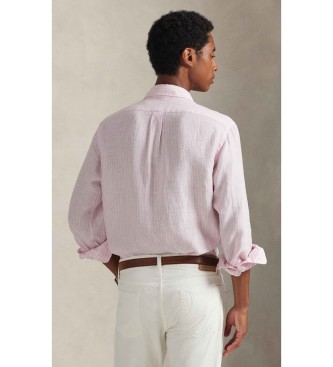 Polo Ralph Lauren Custom Fit hørskjorte med pink striber