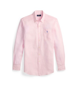 Polo Ralph Lauren Custom Fit hørskjorte med pink striber