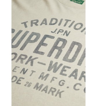 Superdry Machined Goods Workwear T-shirt vit kräm