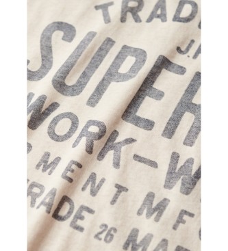 Superdry Machined Goods Workwear T-shirt vit kräm