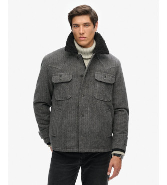 Superdry Giacca da lavoro Merchant Wool grigia