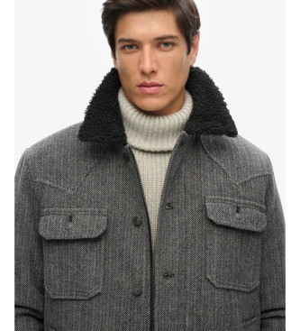 Superdry Giacca da lavoro Merchant Wool grigia