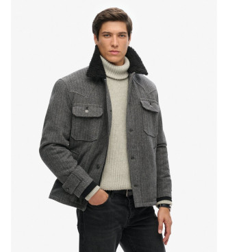 Superdry Giacca da lavoro Merchant Wool grigia