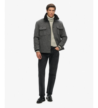 Superdry Giacca da lavoro Merchant Wool grigia