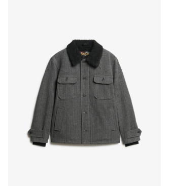 Superdry Giacca da lavoro Merchant Wool grigia