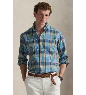 Polo Ralph Lauren Custom Fit blauw geruit poplin overhemd