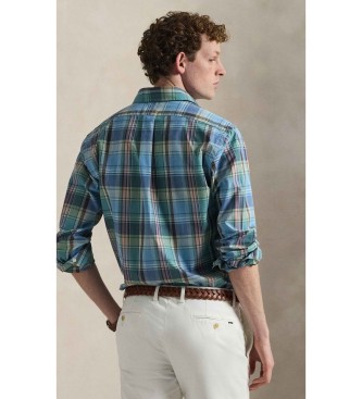 Polo Ralph Lauren Custom Fit blauw geruit poplin overhemd