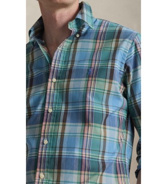 Polo Ralph Lauren Custom Fit blauw geruit poplin overhemd