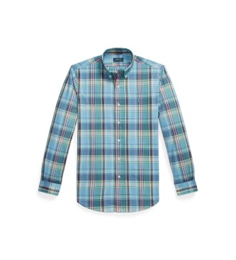 Polo Ralph Lauren Custom Fit blauw geruit poplin overhemd