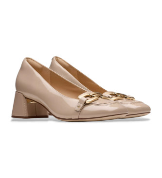 Clarks Nyta45 Court beige leren schoenen