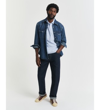 Gant Pólo azul piqué de ajuste regular Shield