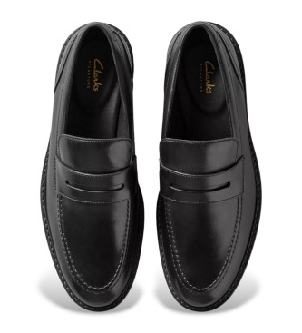 Clarks Aldwin Step leren loafers zwart