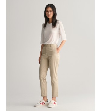 Gant Calças Chino Slim Fit bege