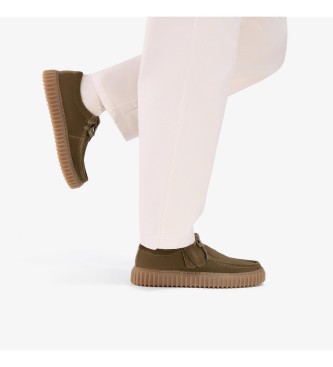 Clarks Torhill Lo leren schoenen bruin groenachtig bruin