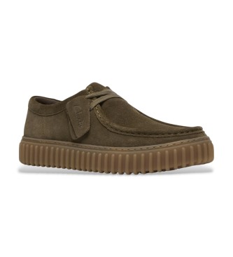 Clarks Torhill Lo leren schoenen bruin groenachtig bruin