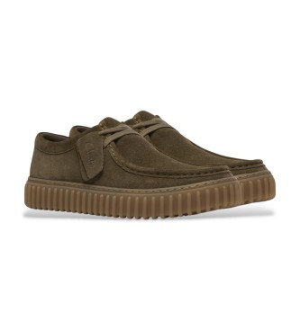 Clarks Torhill Lo leren schoenen bruin groenachtig bruin