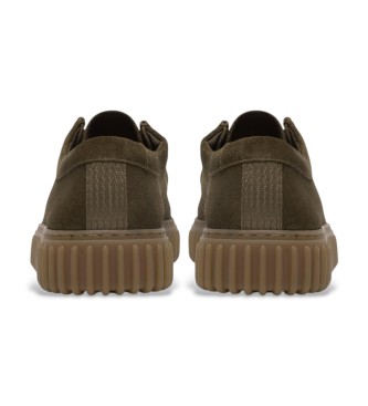 Clarks Torhill Lo leren schoenen bruin groenachtig bruin