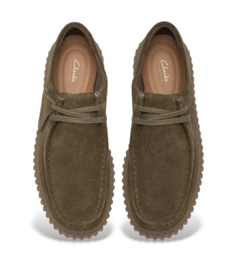 Clarks Torhill Lo leren schoenen bruin groenachtig bruin