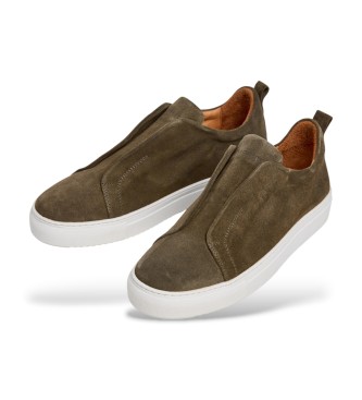 Hackett London Vision groene leren sportschoenen