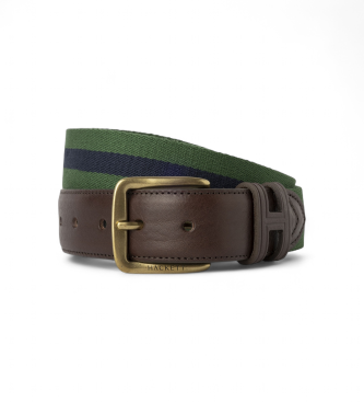 Hackett London Ceinture à rayures vertes