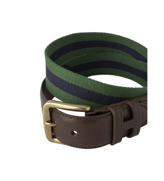 Hackett London Ceinture à rayures vertes