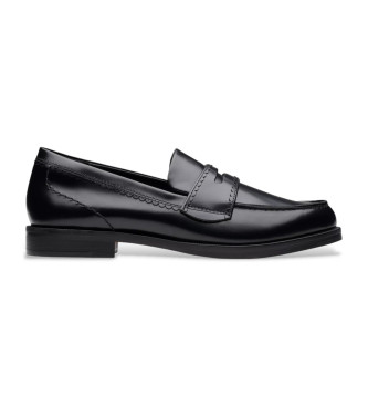 Clarks Mocassini in pelle nera Straven Edge