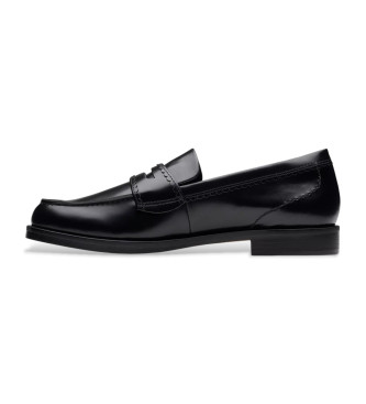 Clarks Mocassini in pelle nera Straven Edge