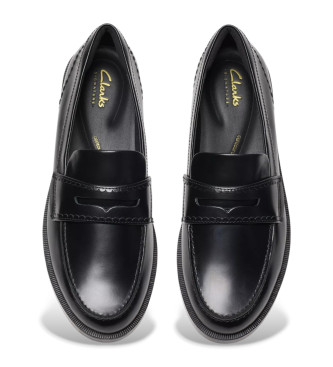 Clarks Mocassini in pelle nera Straven Edge