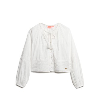 Superdry T-shirt da spiaggia bianca in cotone