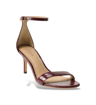 Lauren Ralph Lauren Allie Sandalen mit burgunderfarbener Krokodil-Prägung