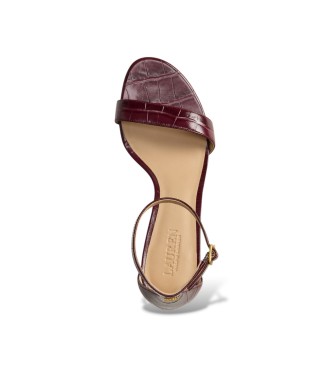 Lauren Ralph Lauren Allie Sandalen mit burgunderfarbener Krokodil-Prägung