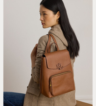 Lauren Ralph Lauren Mochila Cameryn de piel granulada marrón