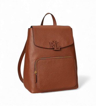 Lauren Ralph Lauren Mochila Cameryn de piel granulada marrón
