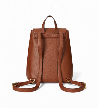 Lauren Ralph Lauren Mochila Cameryn de piel granulada marrón