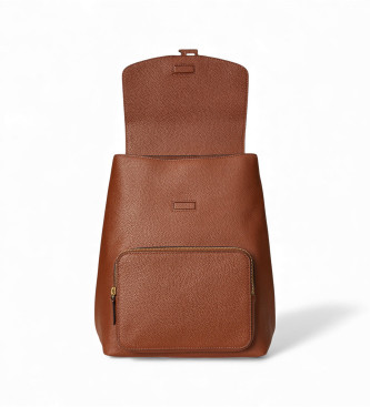 Lauren Ralph Lauren Mochila Cameryn de piel granulada marrón
