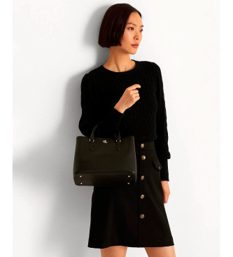 Lauren Ralph Lauren Marcy Satchel Bag i læder, sort