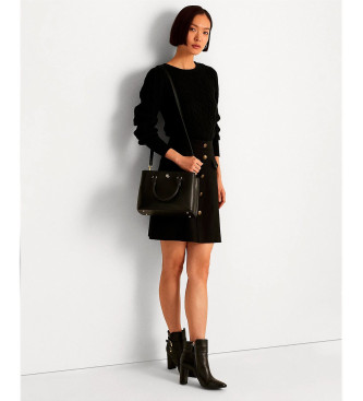 Lauren Ralph Lauren Marcy Satchel Bag i læder, sort