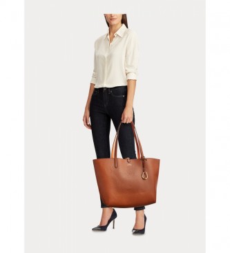 Lauren Ralph Lauren Bruine Medium Tote omkeerbare tas