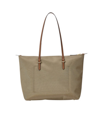 Lauren Ralph Lauren Keaton beige nylon tote tas medium