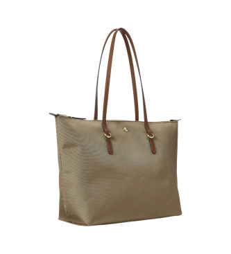 Lauren Ralph Lauren Keaton beige nylon tote tas medium