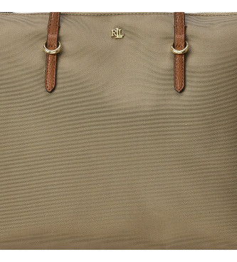 Lauren Ralph Lauren Keaton beige nylon tote tas medium