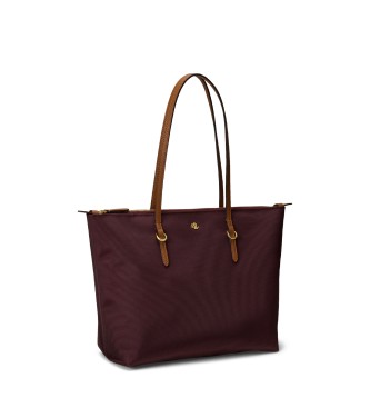 Lauren Ralph Lauren Bolso tote Keaton mediano de nailon granate