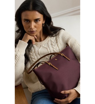 Lauren Ralph Lauren Bolso tote Keaton mediano de nailon granate