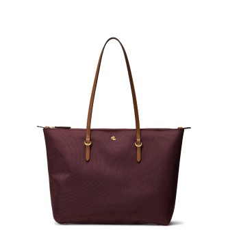 Lauren Ralph Lauren Bolso tote Keaton mediano de nailon granate