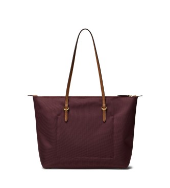 Lauren Ralph Lauren Bolso tote Keaton mediano de nailon granate