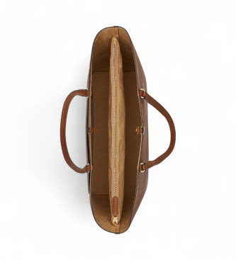 Lauren Ralph Lauren Bolso tote Karly de piel cruzada marrón